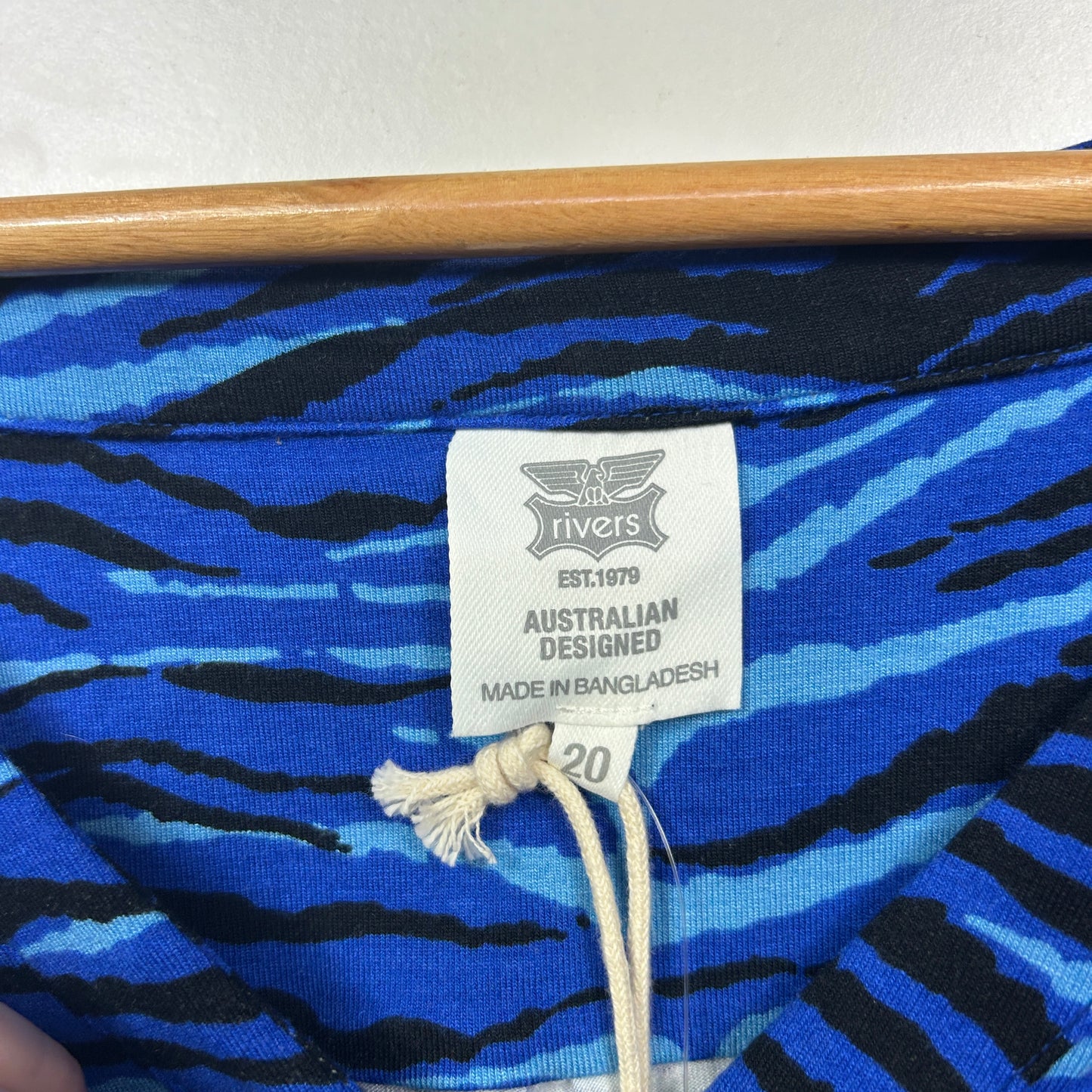 Rivers Blue Animal Print Top - Size 20