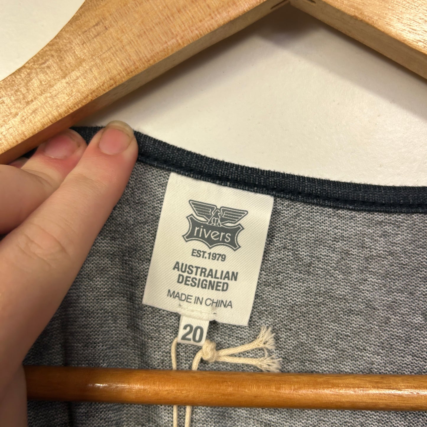 Rivers Charcoal Navy Polka Dot Top -  Size 20