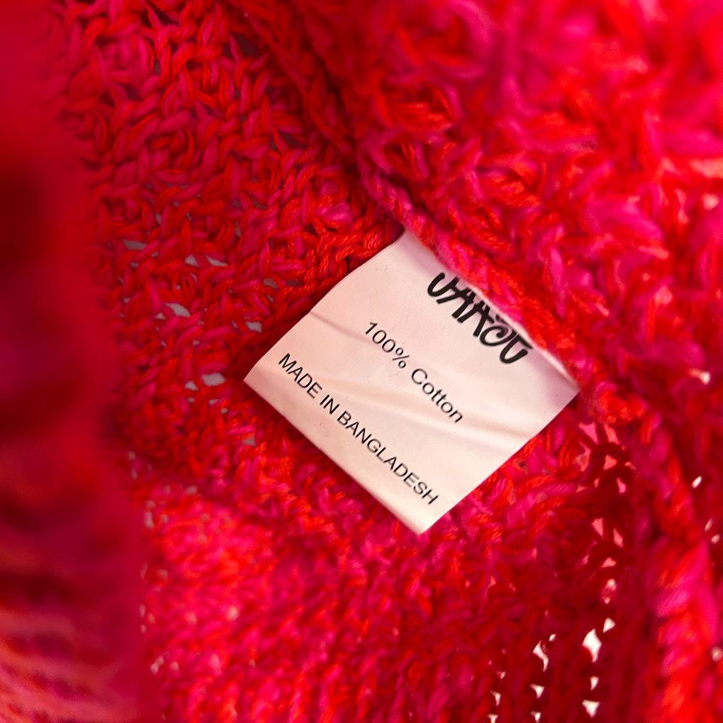 Jaase Red Cotton Jumper - Size M (Oversized)