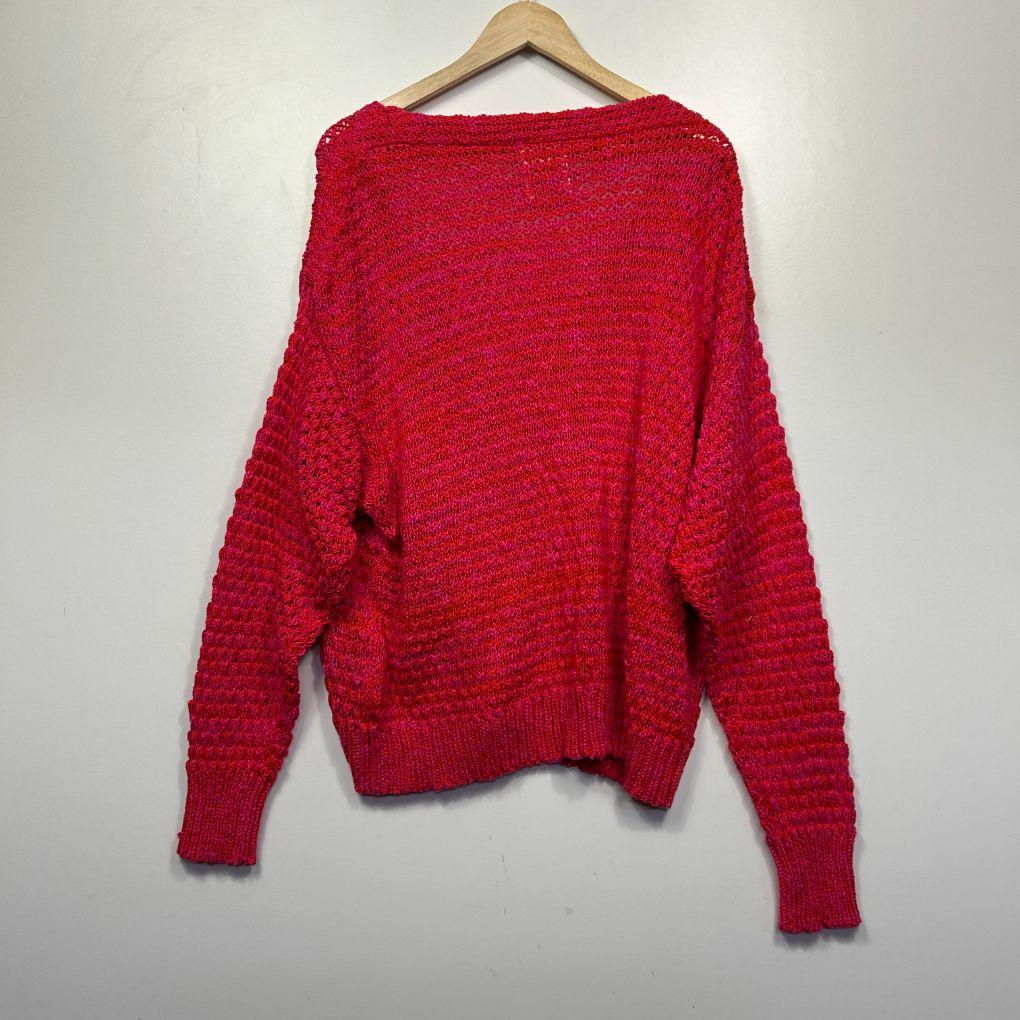 Jaase Red Cotton Jumper - Size M (Oversized)