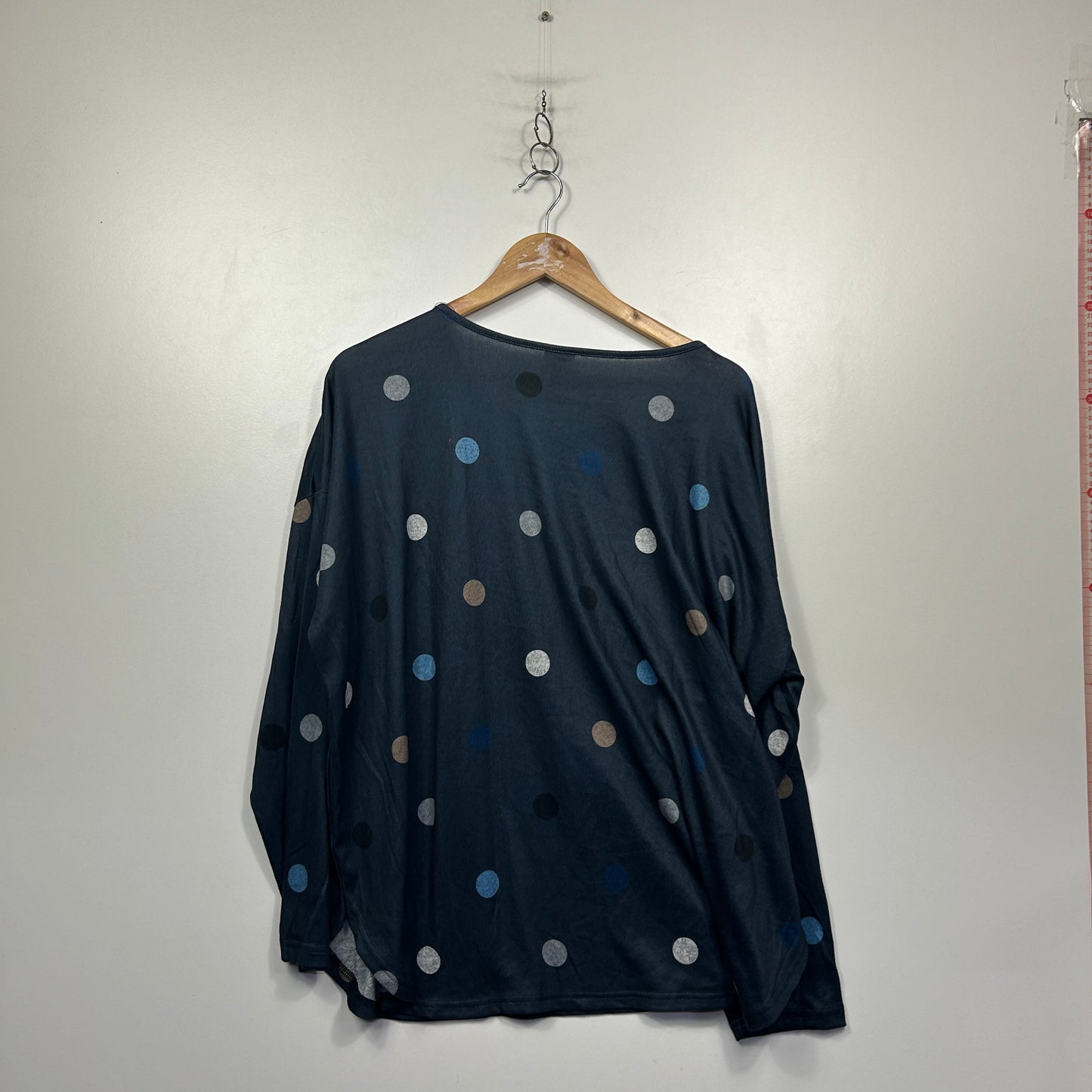 Rivers Charcoal Navy Polka Dot Top -  Size 20