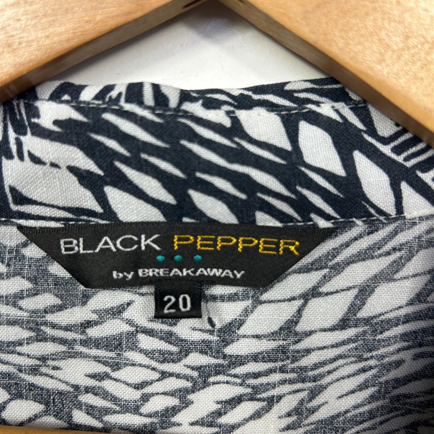 Black Pepper Black and White Print Shirt - 20