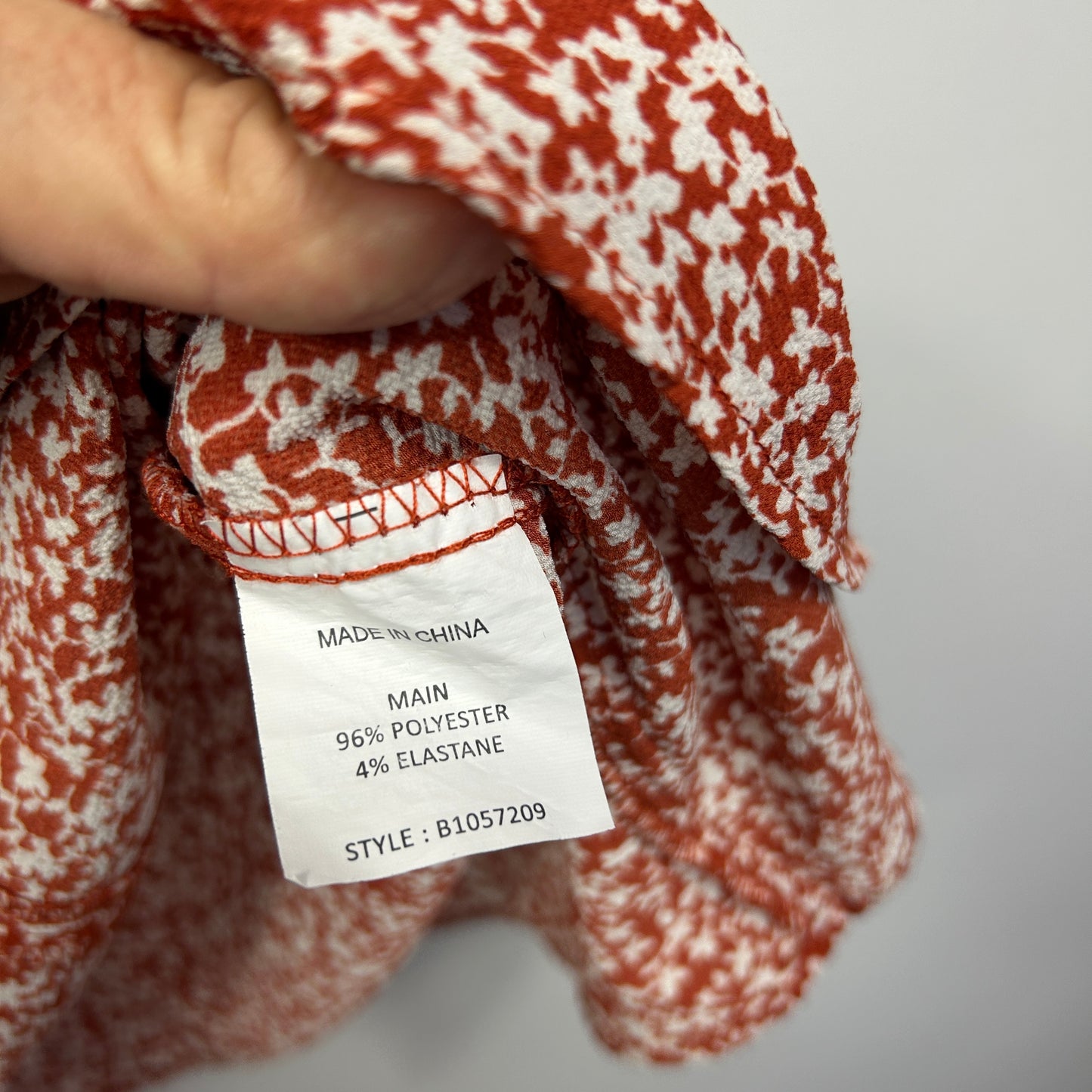 Beme Rust Floral Print Top - Size 22