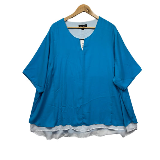 My Size Layered Top Size 22 24 26 XL Plus Blue White New