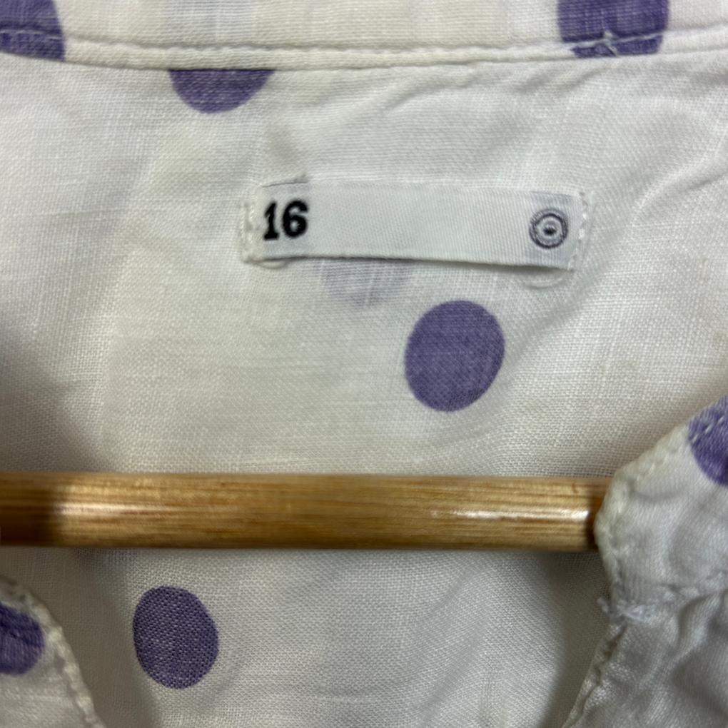 Target White Spot Linen Shirt - Size 16