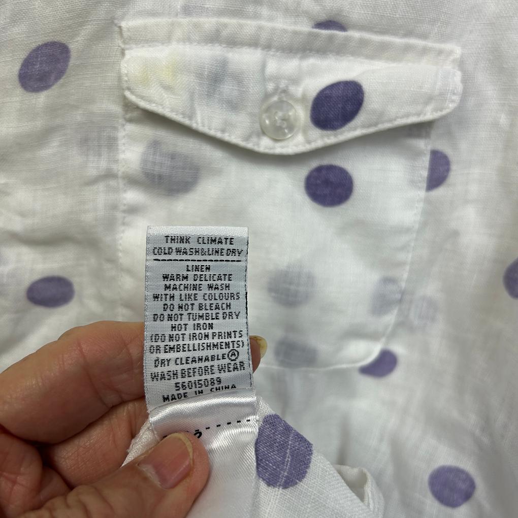 Target White Spot Linen Shirt - Size 16