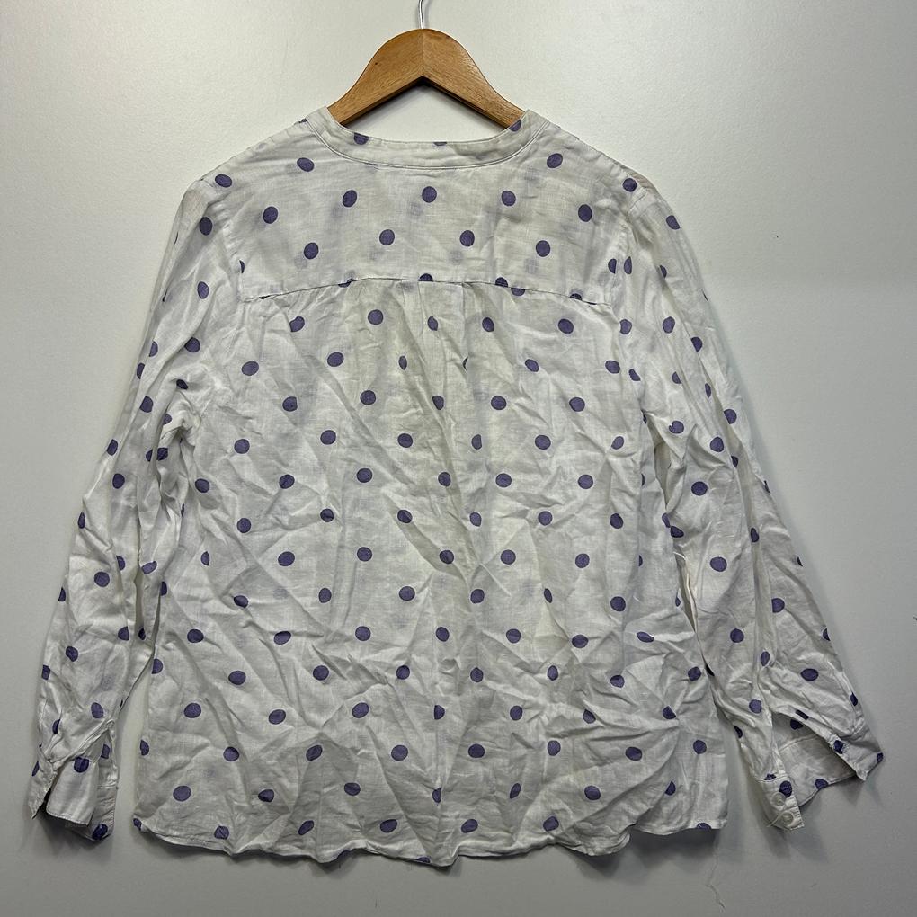Target White Spot Linen Shirt - Size 16