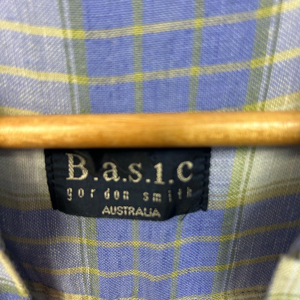 Vintage Gordon Smith Basic Blue Check Linen Shirt - Size M/12
