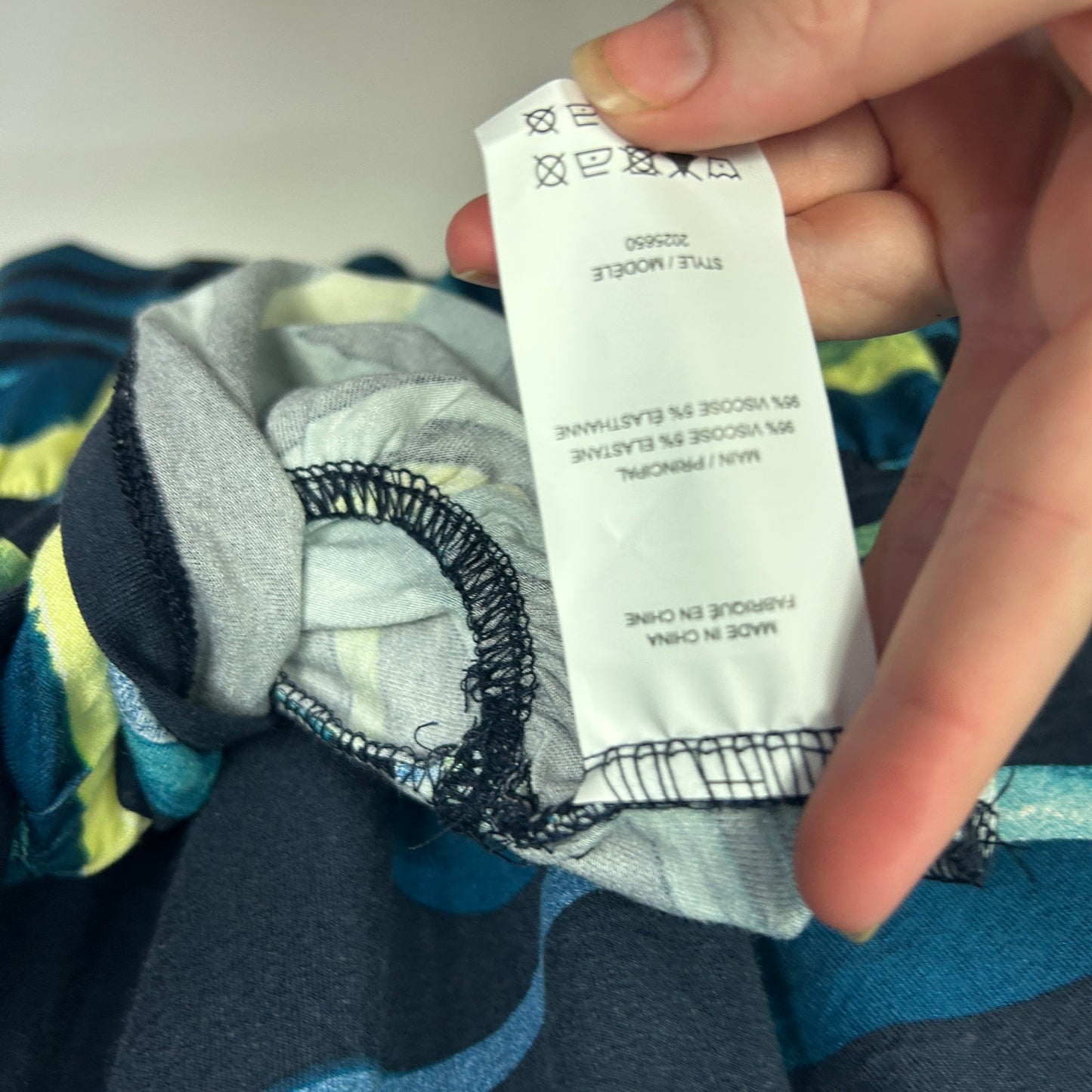 Autograph Navy Wavy Striped Tunic Top - Size 22/XL