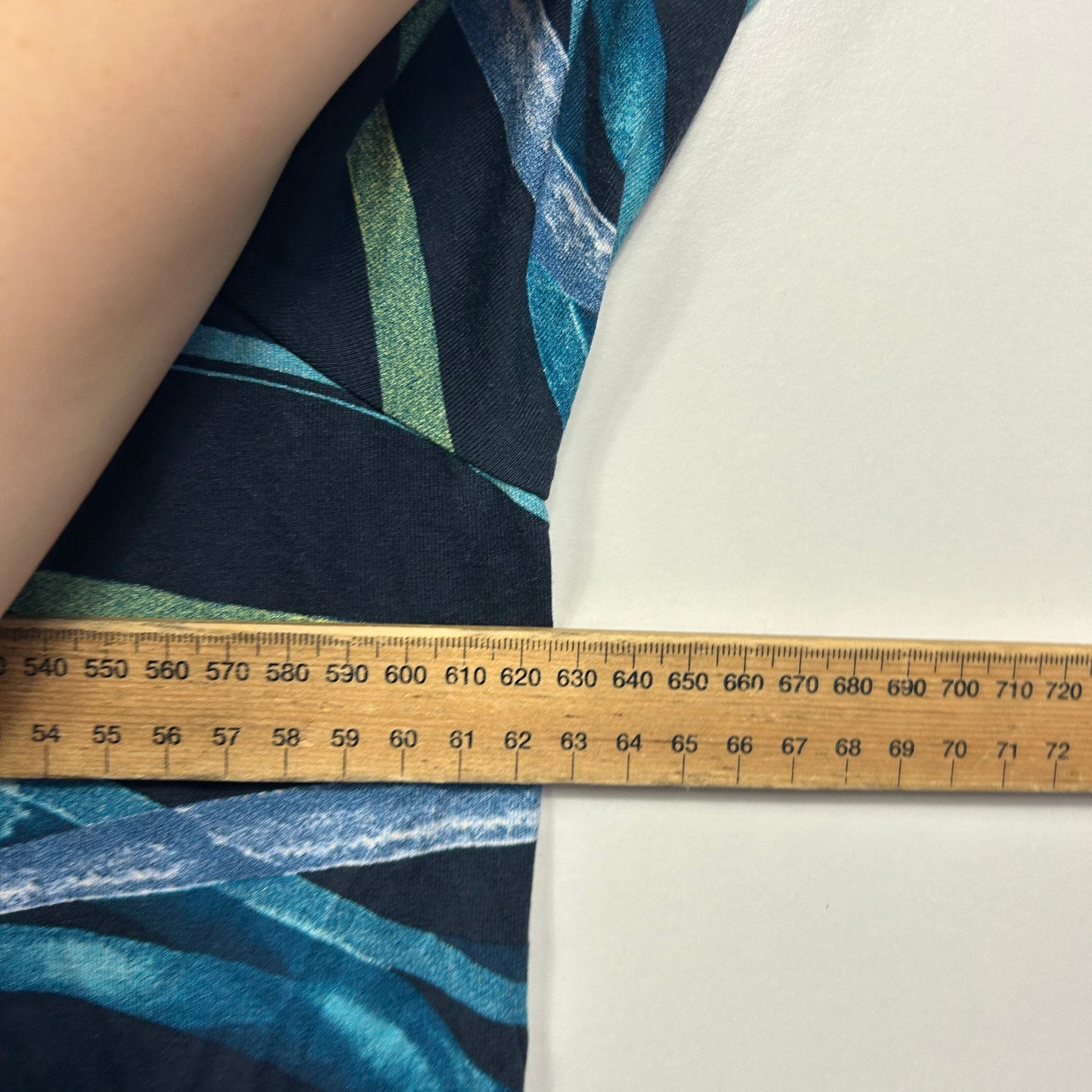 Autograph Navy Wavy Striped Tunic Top - Size 22/XL