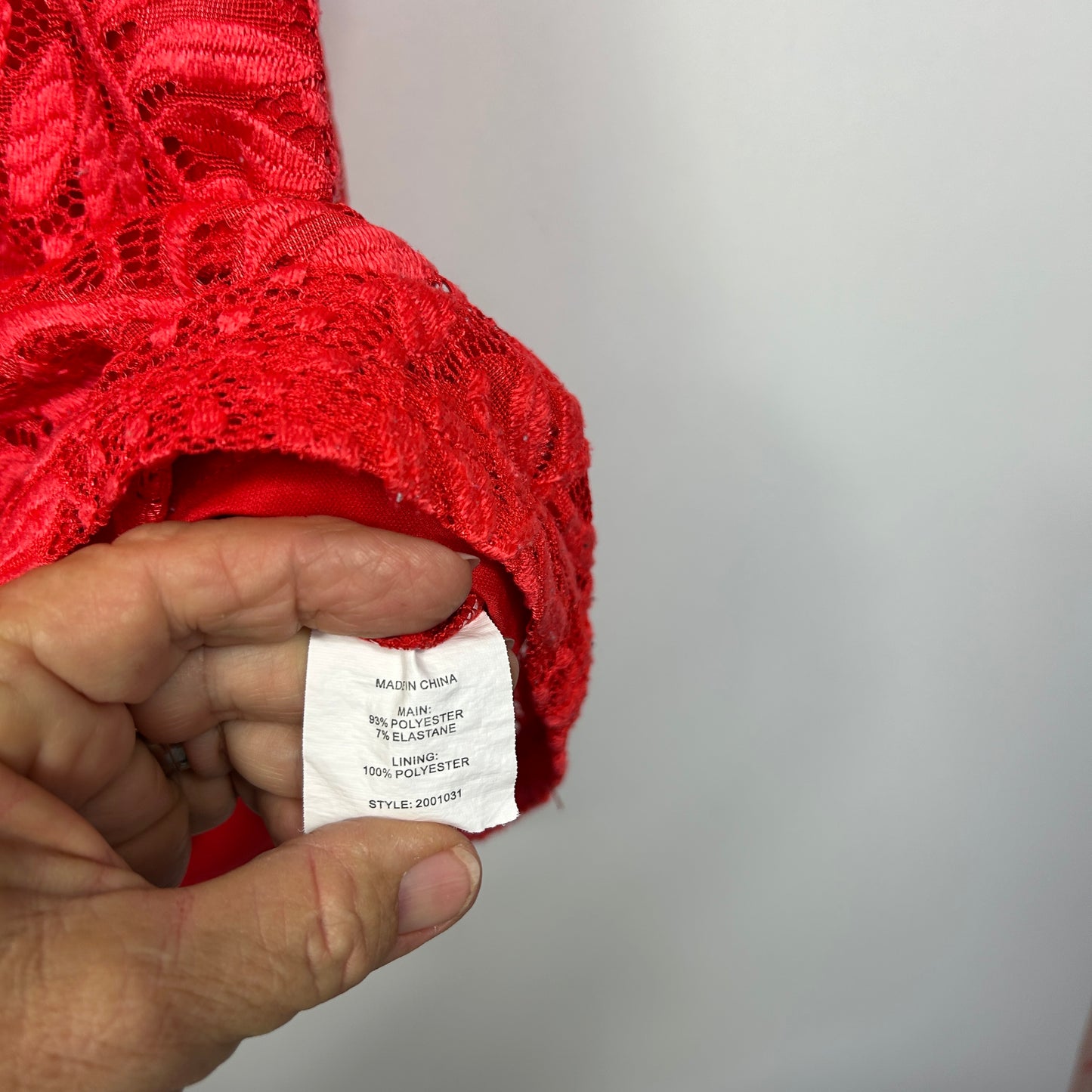 Millers Red Lace Overlay Top - Size 18