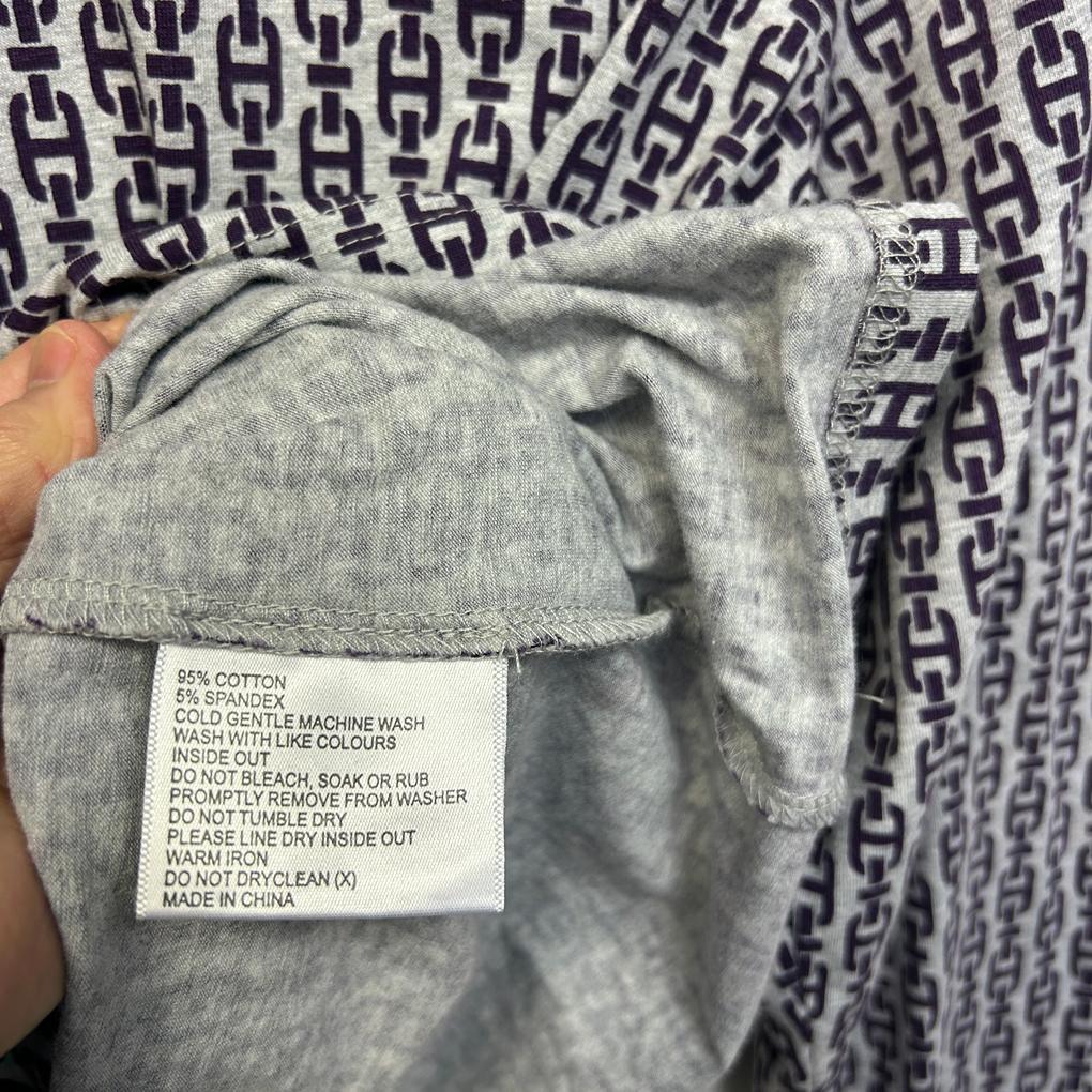 Black Pepper Grey Purple Print Top - Size 12