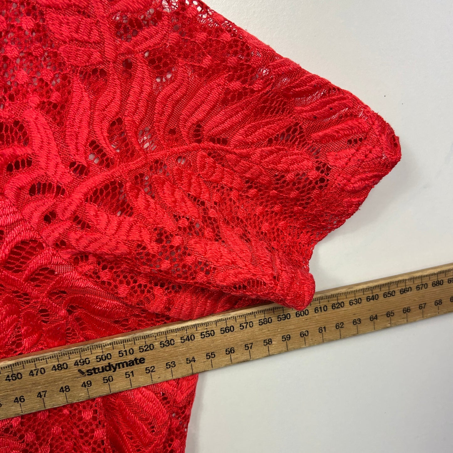 Millers Red Lace Overlay Top - Size 18