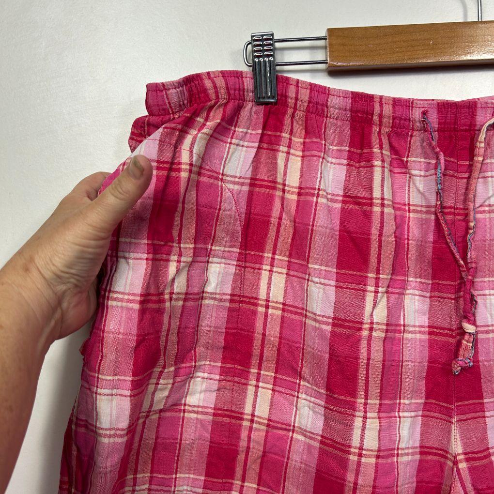 Vintage Expression Pink Check Cotton Shorts - Size 20