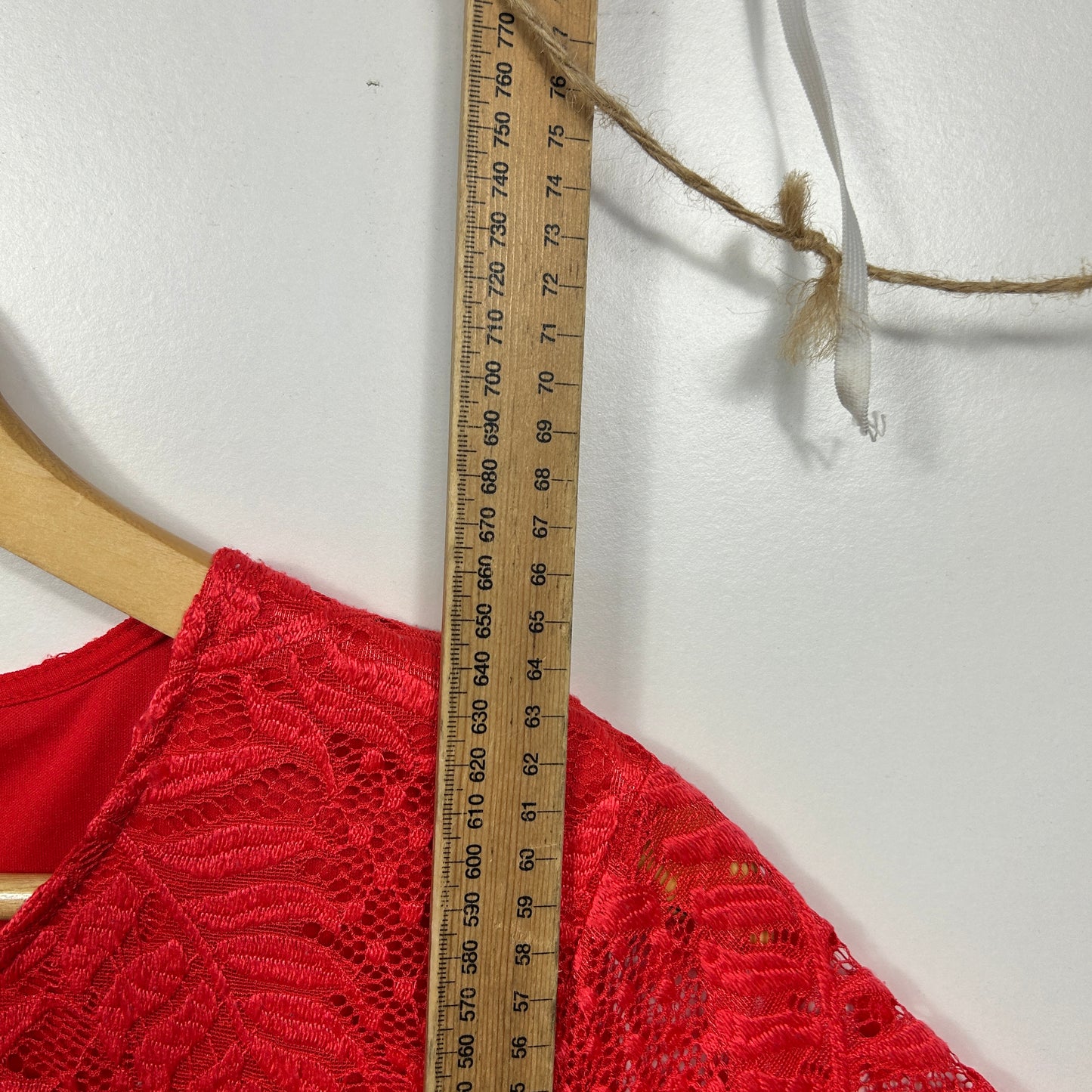 Millers Red Lace Overlay Top - Size 18