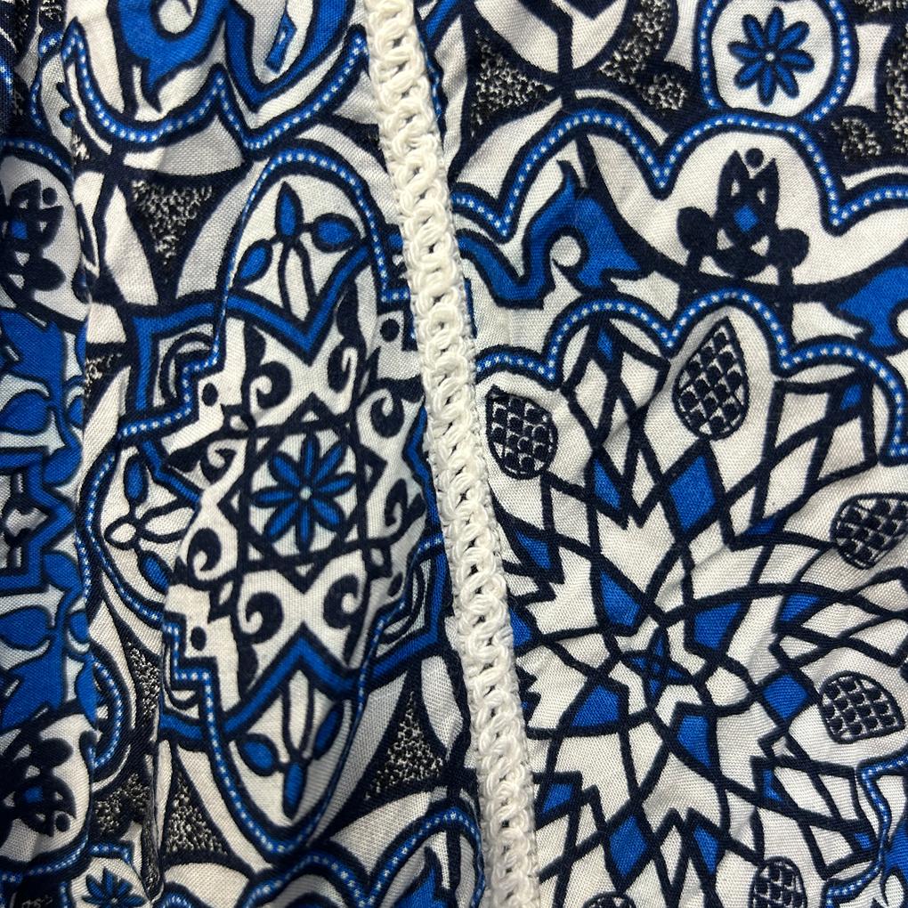 Quelque Blue Print Top - Size 16