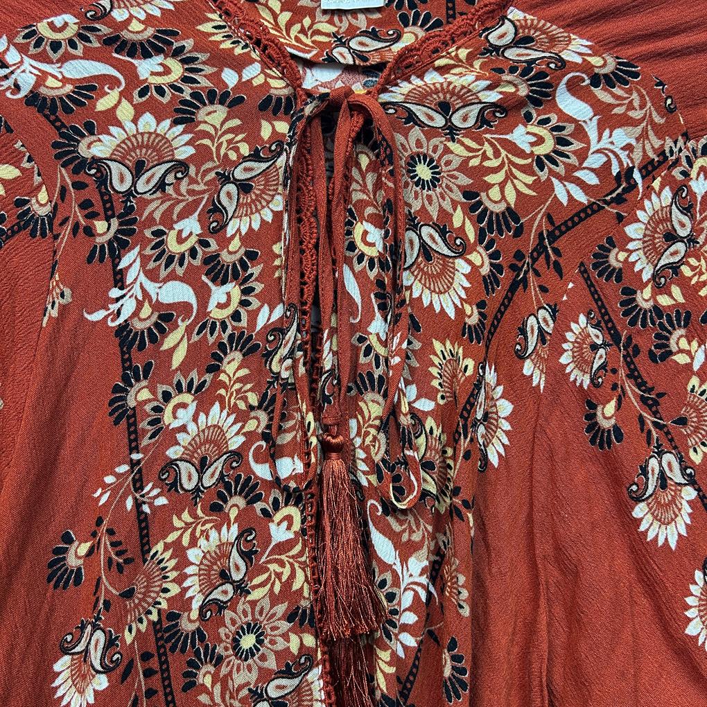 City Chic Rust Print Top Bodysuit - Size 20/L