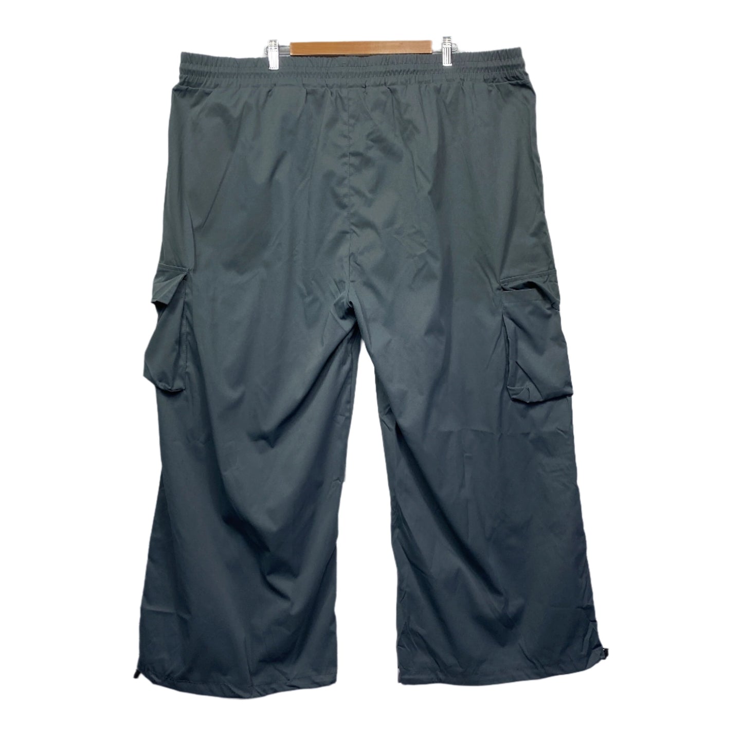 Cargo Pants Mens 5XL Grey Drawstring Polyester Pockets