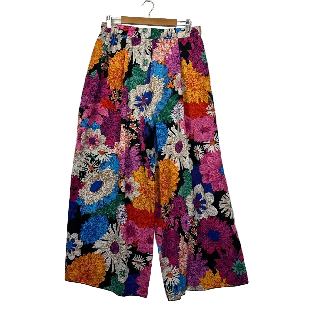 Joress Curve Multicolour Floral Wide Leg Pants - Size 1XL