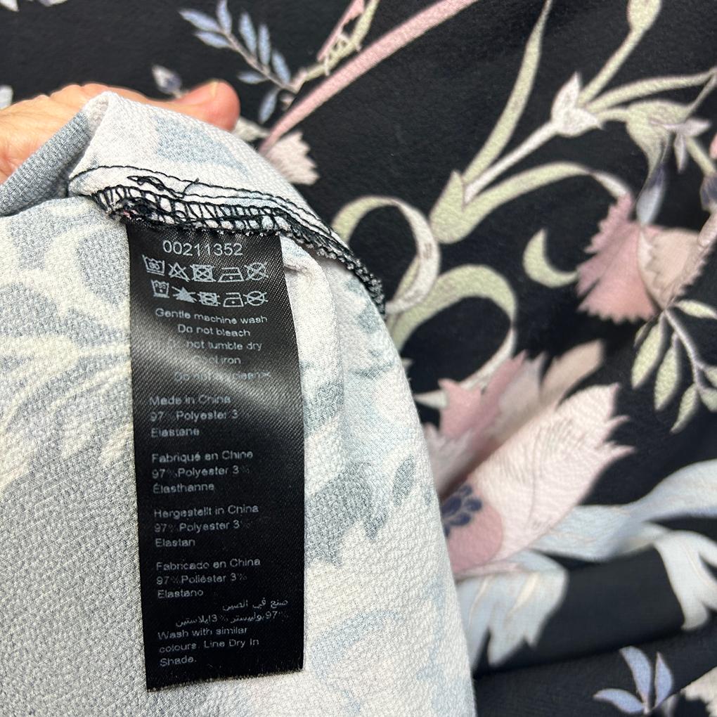 City Chic Black Floral Top - Size 18/M