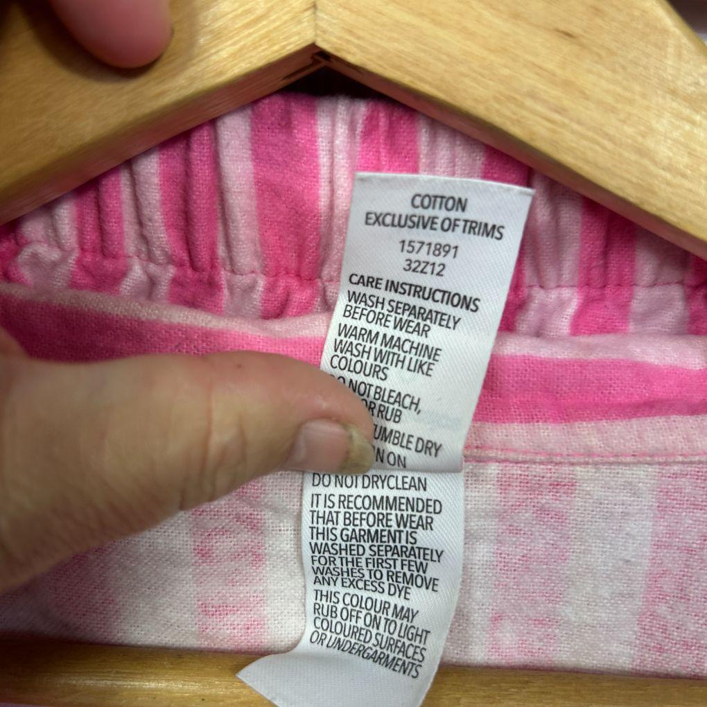 Brilliant Basics Pink Stripe Cotton PJ Set - Size 18