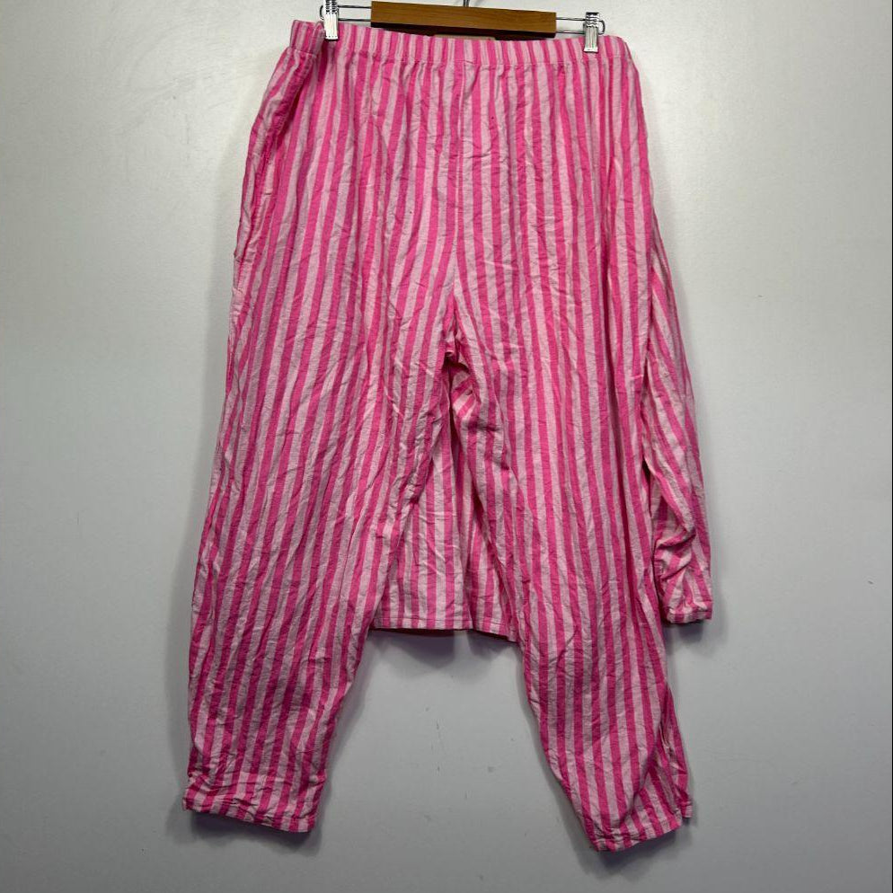 Brilliant Basics Pink Stripe Cotton PJ Set - Size 18