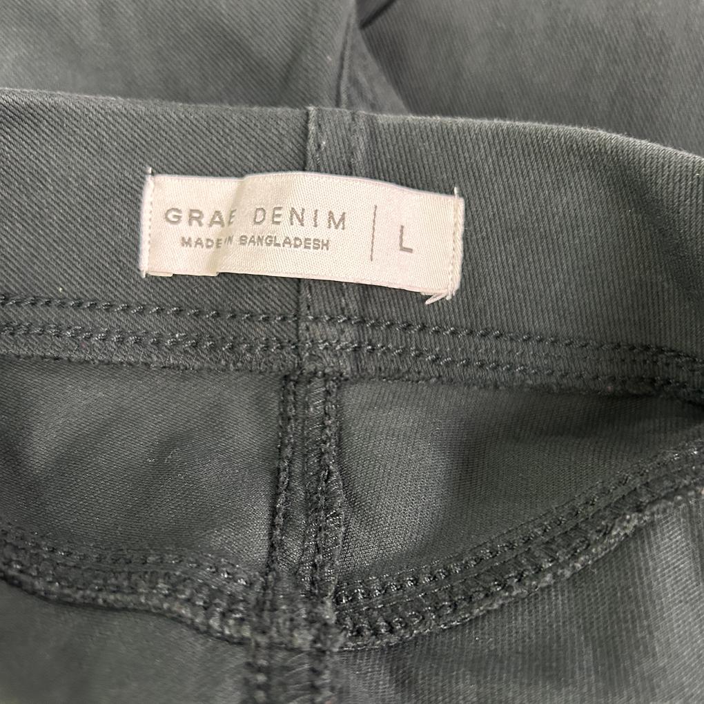 Grab Denim Black Cotton Pants - Size L