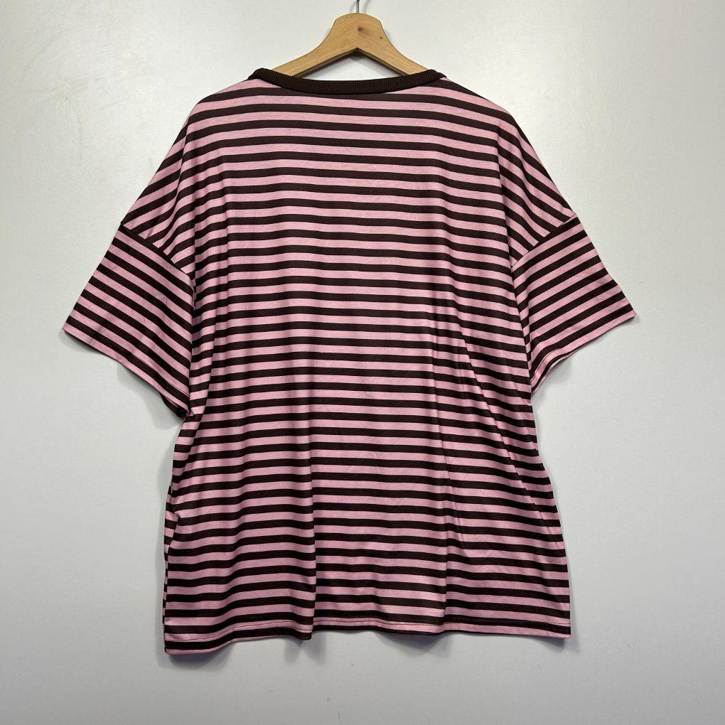 Pink Chocolate Stripe Top - Size 16/18