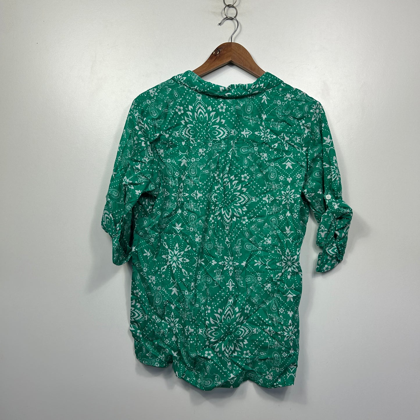 Millers Green Paisley Button Up Shirt - Size 14