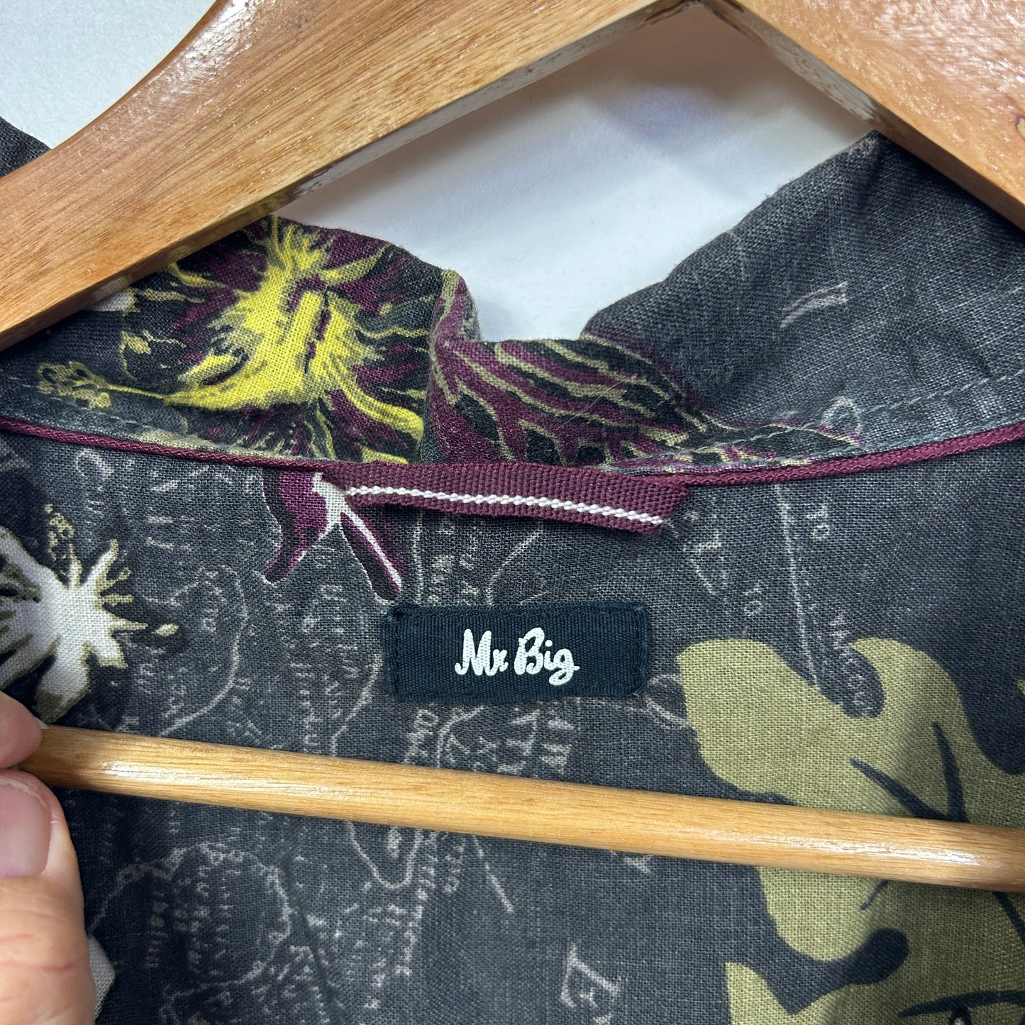 Mr Big Black Tropical Print Shirt - Size 6XL