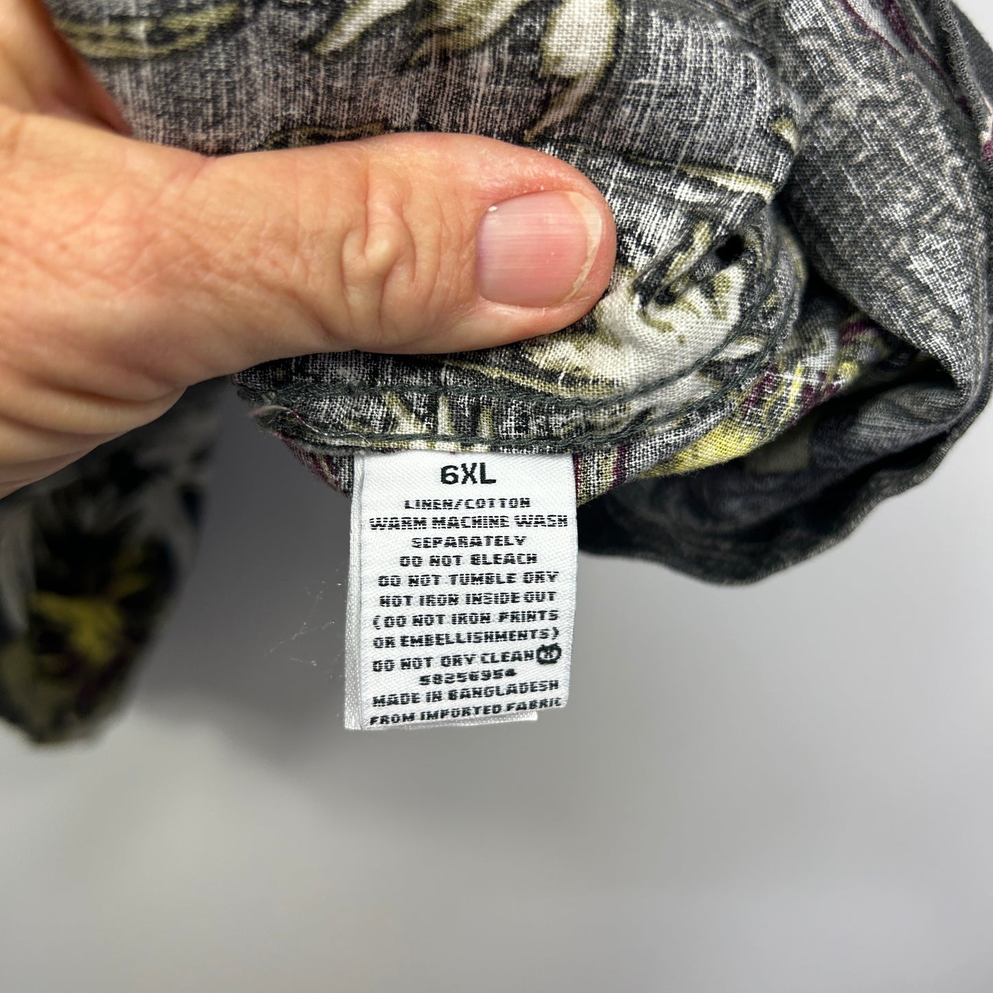 Mr Big Black Tropical Print Shirt - Size 6XL