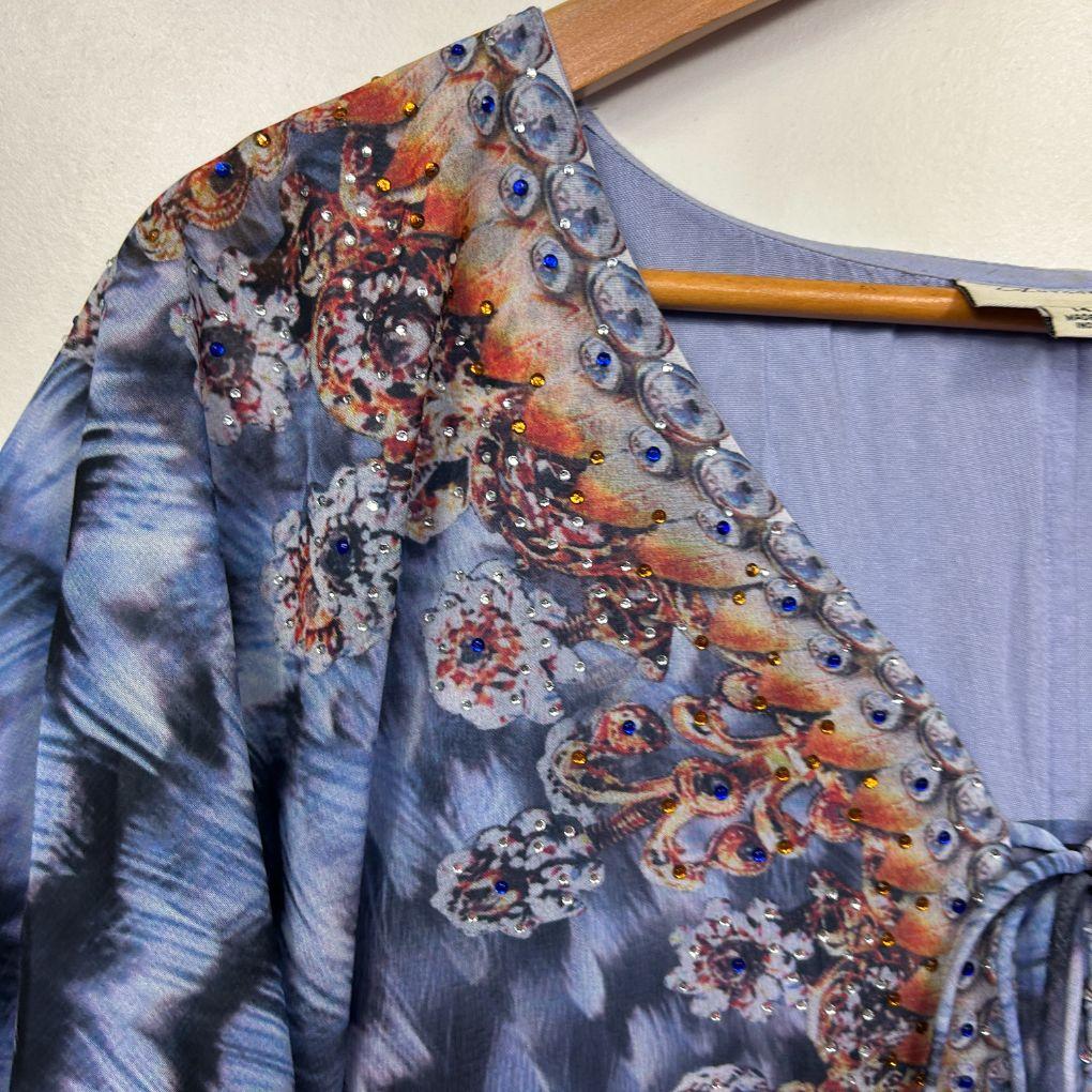 Autograph Blue Print Kaftan - Size 14