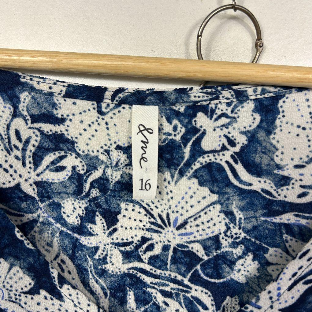 & Me Blue Floral Jumpsuit - Size 16