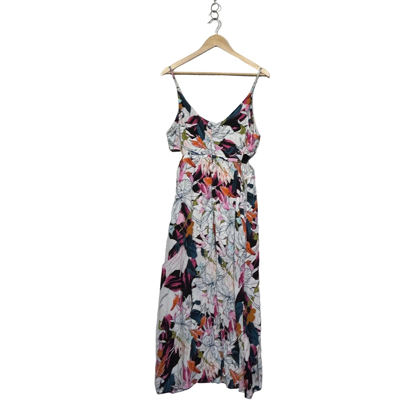 Sportsgirl Floral Maxi Dress with Waist Cut Out - Size 14