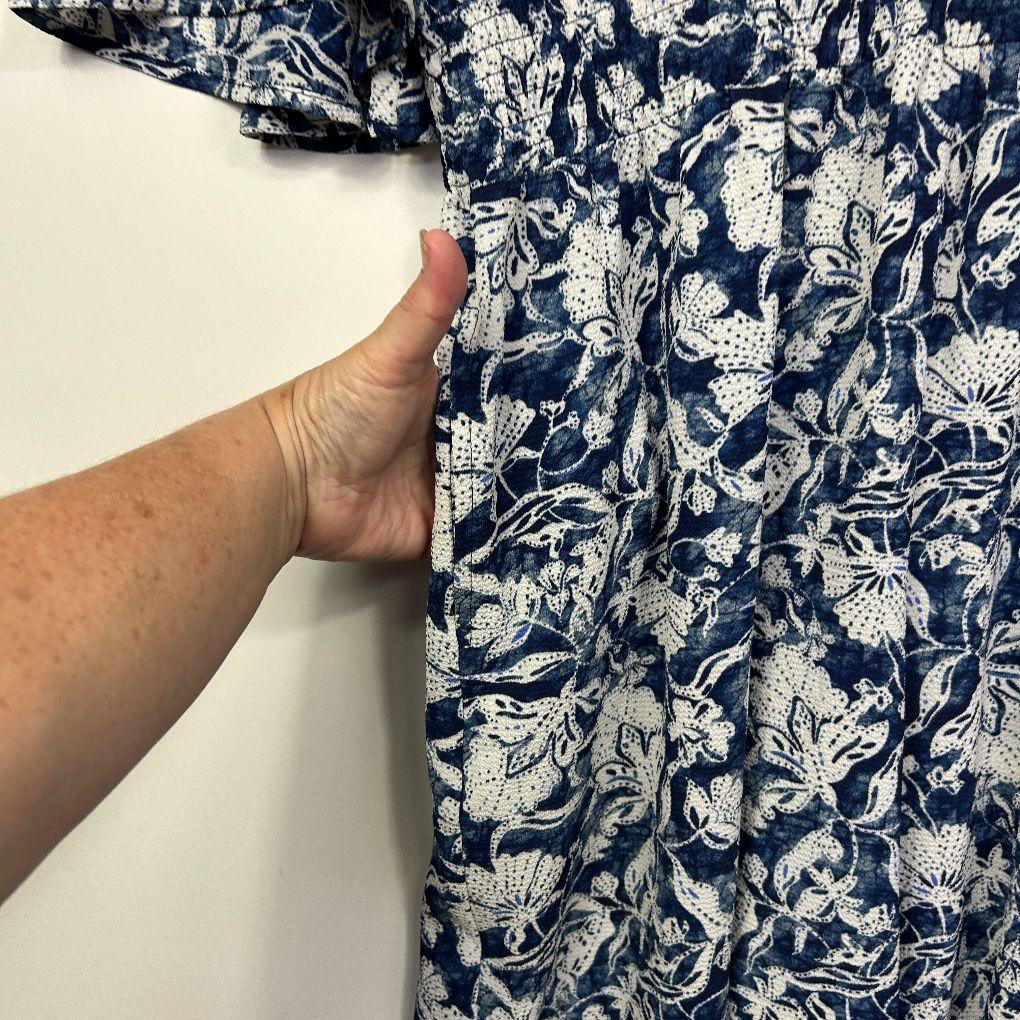 & Me Blue Floral Jumpsuit - Size 16
