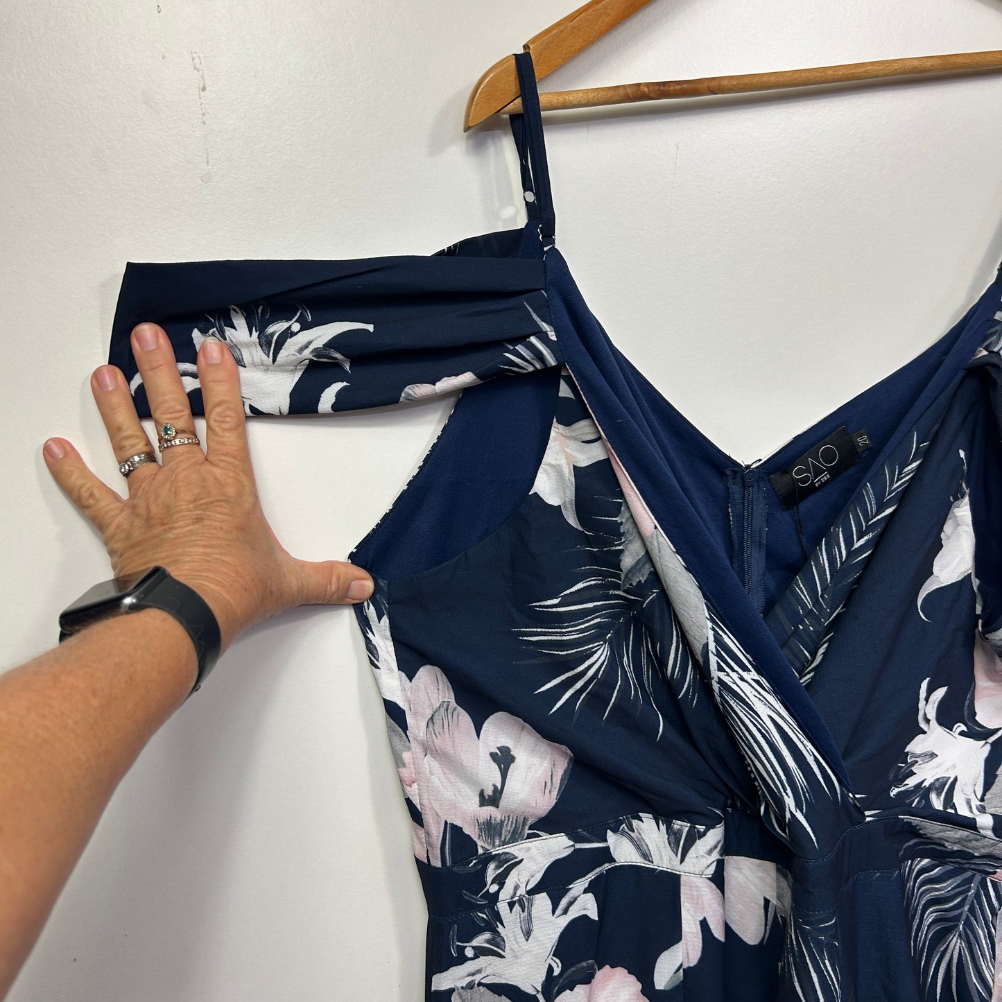 SAO by DEE Navy Floral Jumpsuit - Size 20