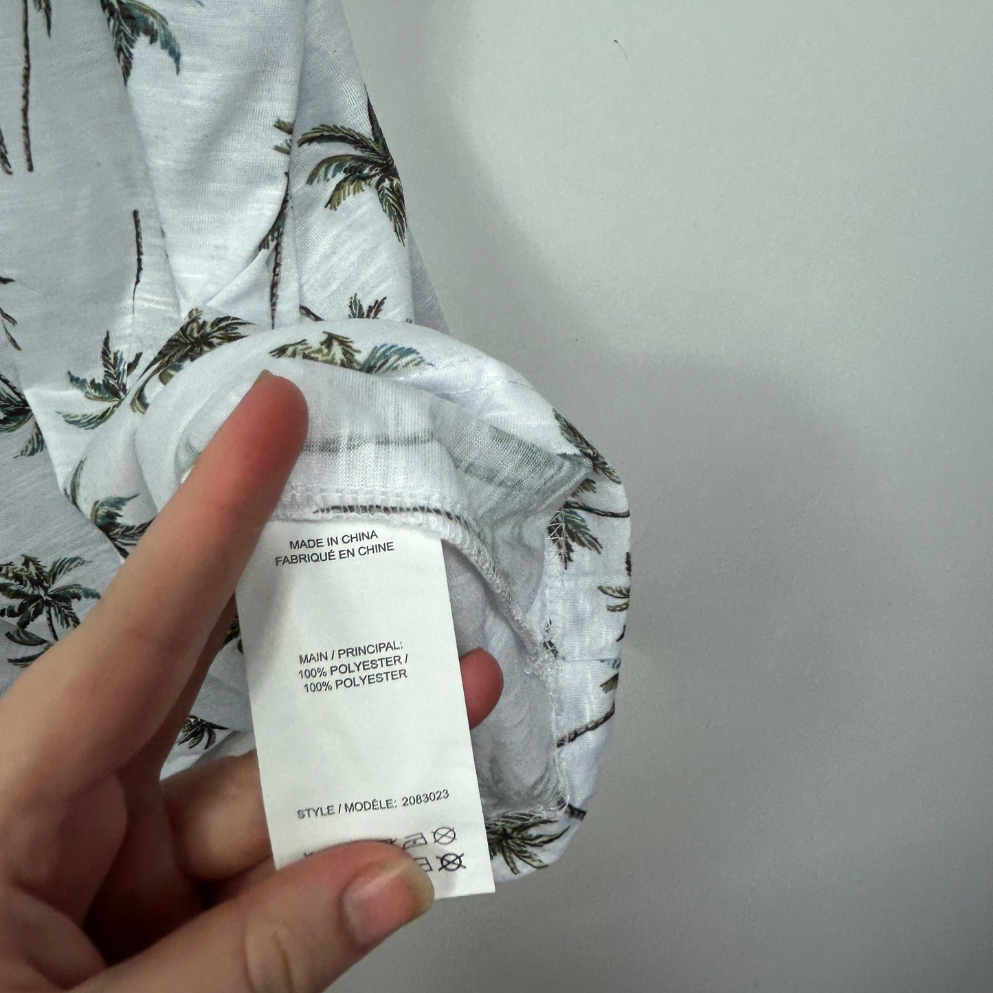 Beme White Palm Tree Print Top - Size 24