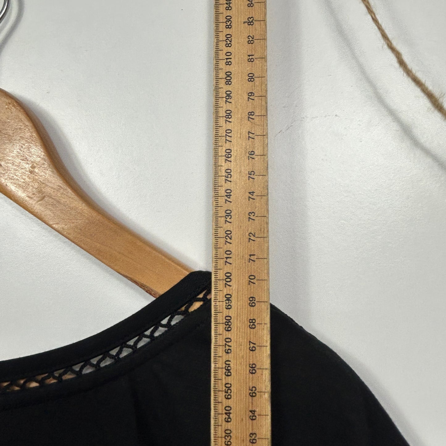 Millers Black T-Shirt with Crochet Neckline Trim -  Size 22