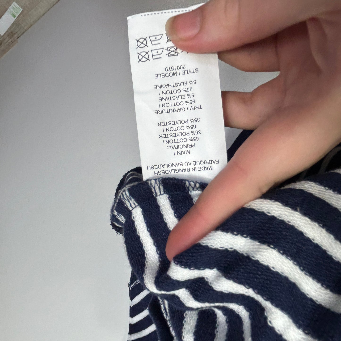 Millers Navy and White Striped Long Sleeve Top - Size 18