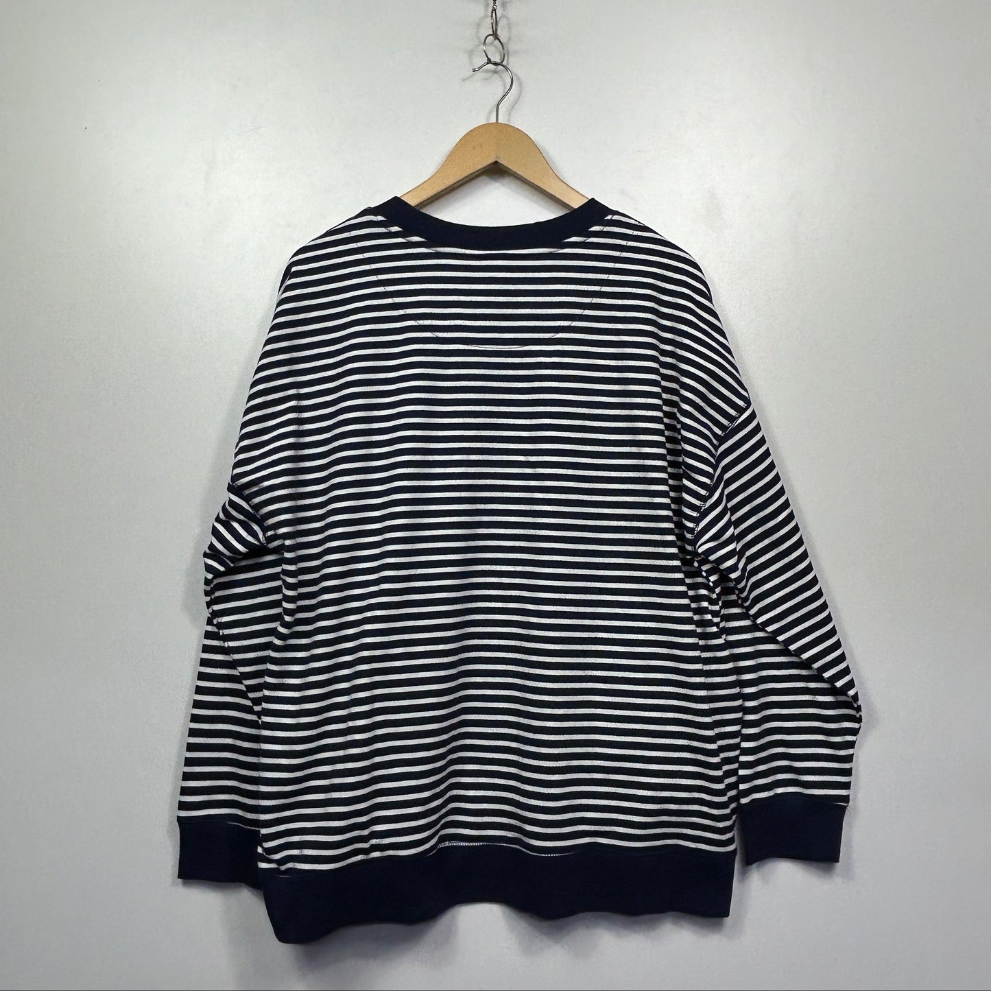 Millers Navy and White Striped Long Sleeve Top - Size 18