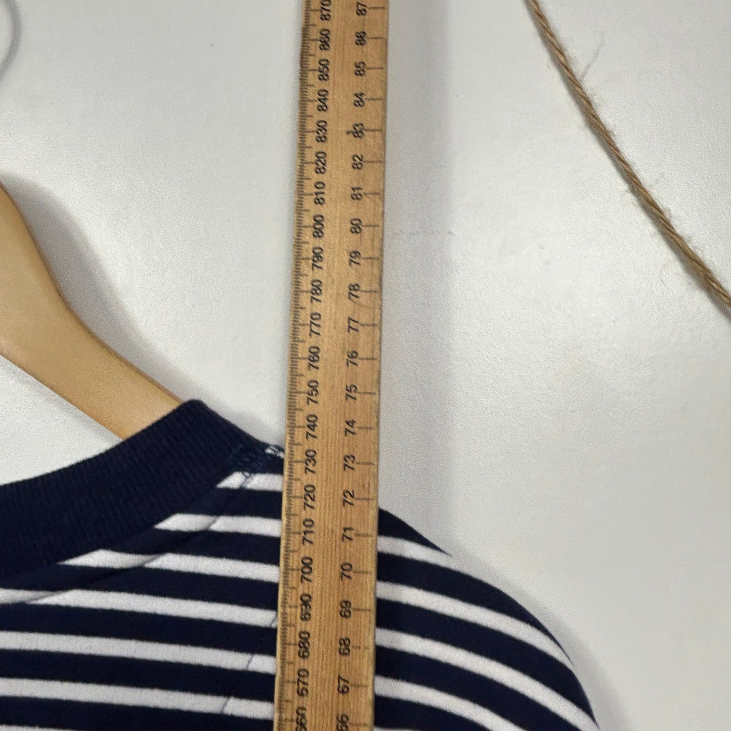 Millers Navy and White Striped Long Sleeve Top - Size 18