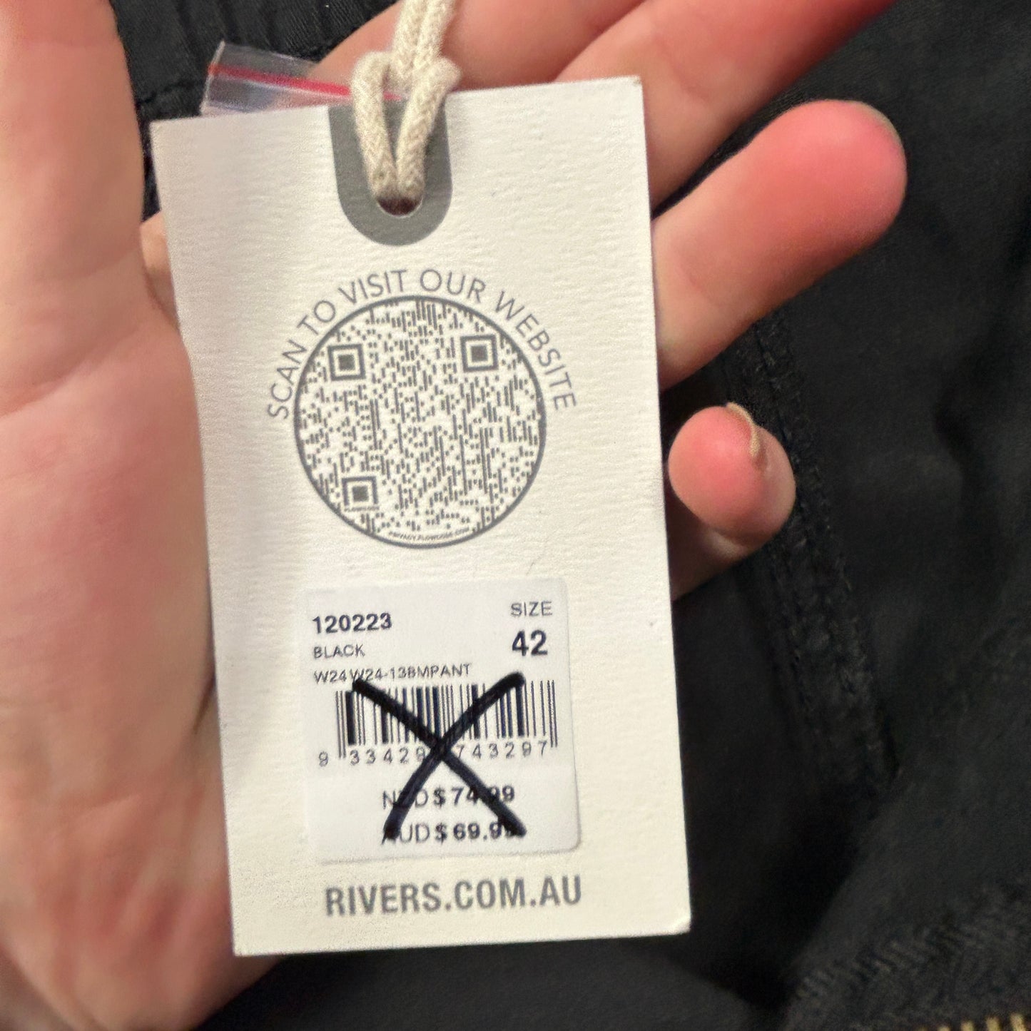 Rivers Black Pants - Size 42