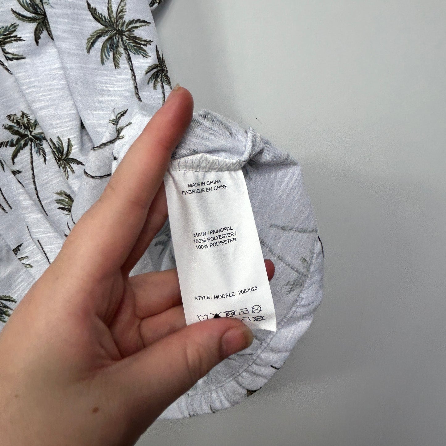 Beme White Palm Tree Print Top  - Size 24/XXL
