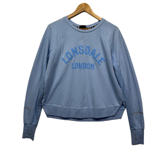 Lonsdale Jumper Size 18 Blue Long Sleeve Pull Over Sweater Thumbholes