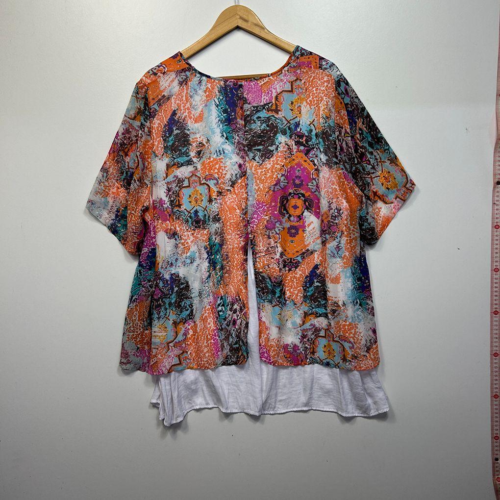 Taking Shape Multicoloured Top - Size 20