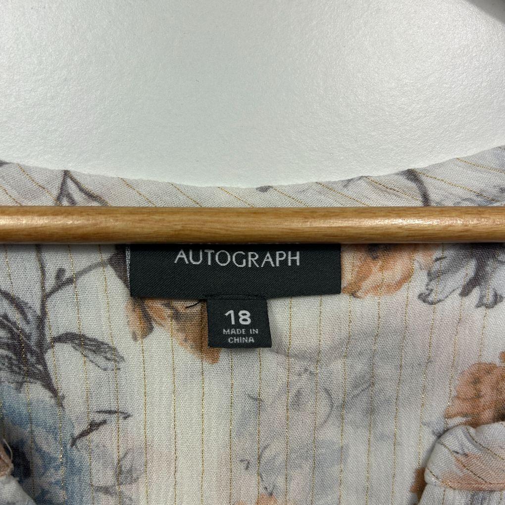 Autograph White Floral Top - Size 18