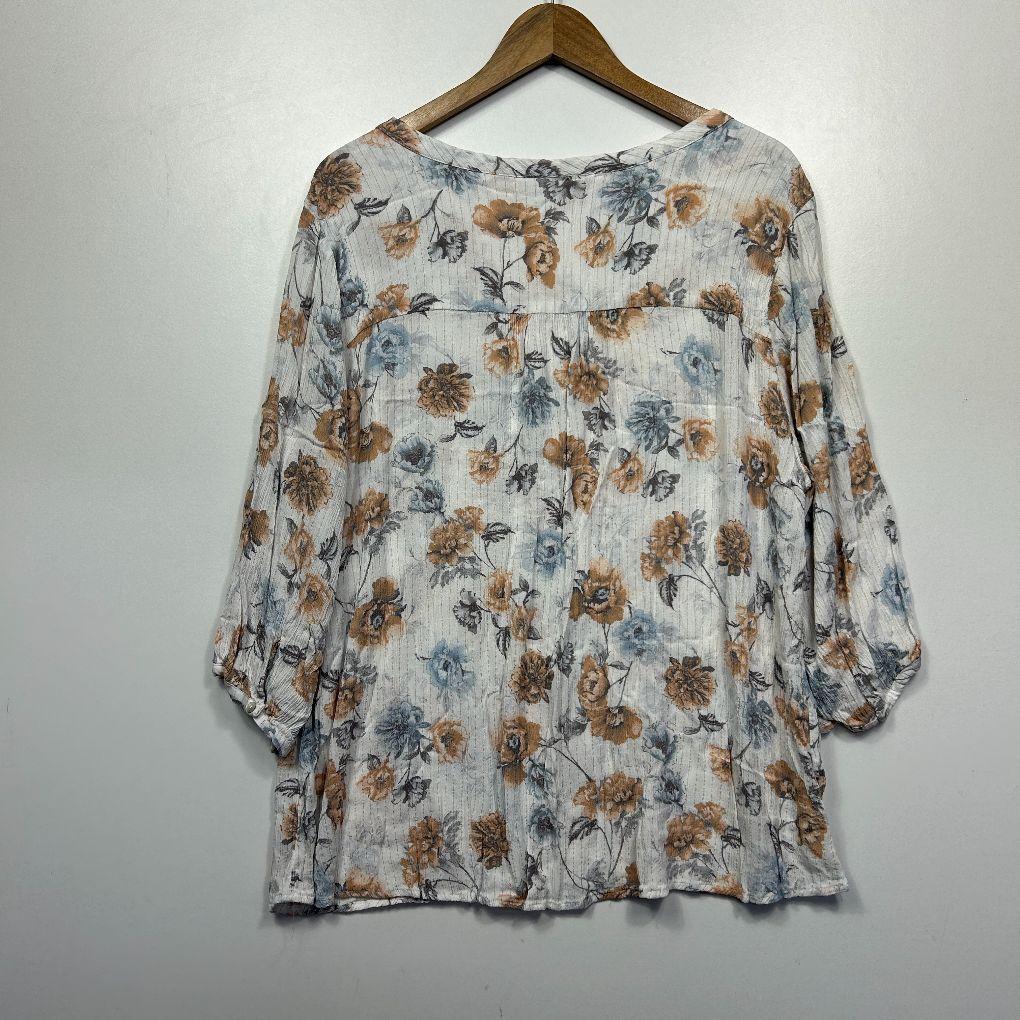 Autograph White Floral Top - Size 18