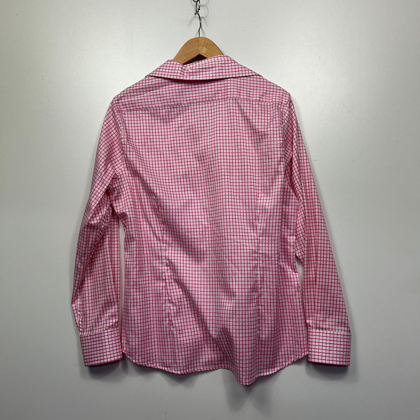 RB Sellars Pink White Gingham Check Long Sleeve Button Up Shirt - Size 16