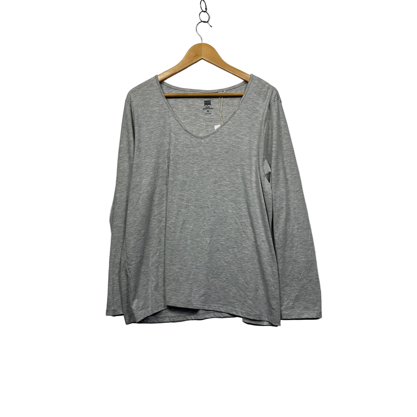 Rivers Grey Marle Long Sleeve Top - Size 22