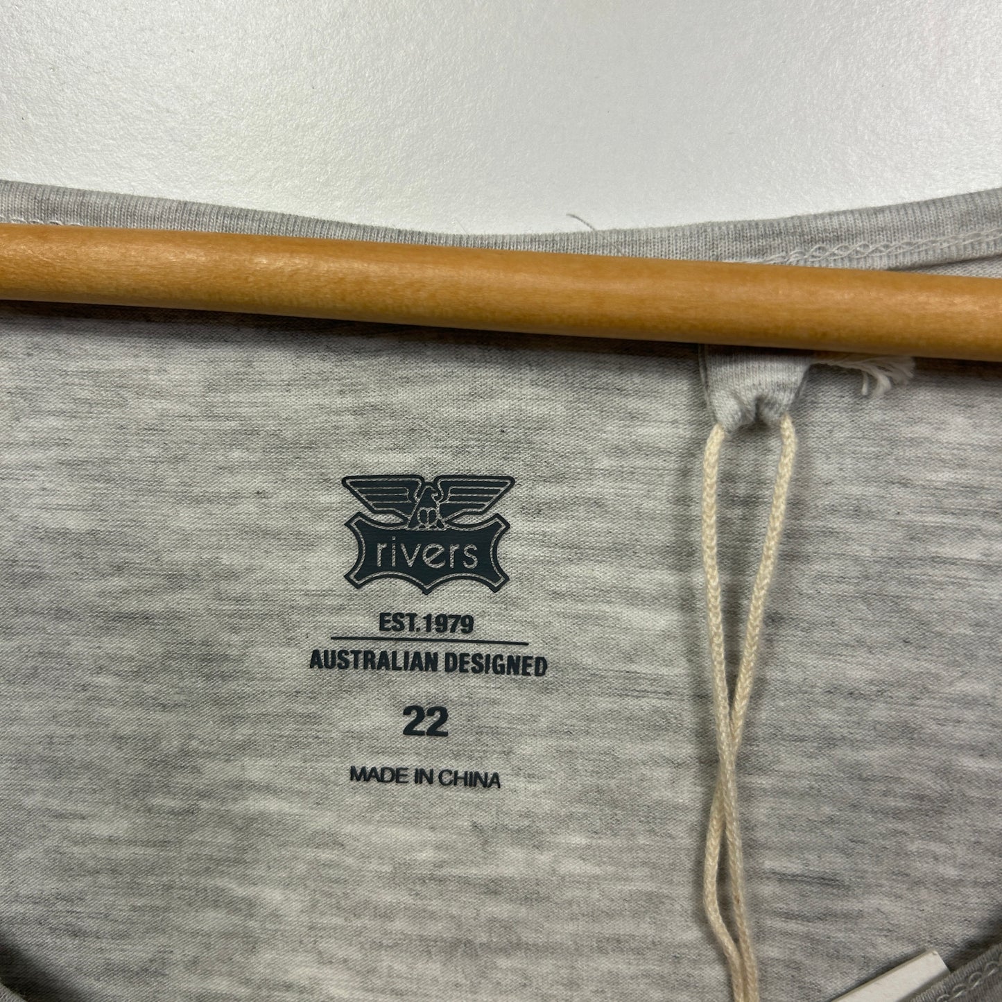 Rivers Grey Marle Long Sleeve Top - Size 22